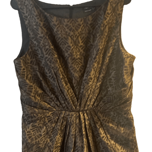 Gebrauchtes ärmelloses Damenkleid Max and Cleo halber Reißverschluss gold schwarz Größe 14 Teil - Bild 8 von 11