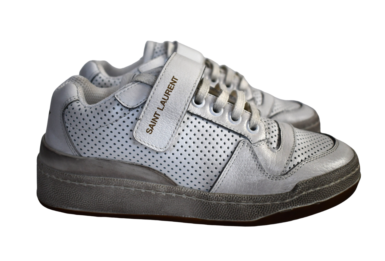 SAINT LAURENT SL24 Sneakers basse traforate invecchiate invecchiate EU 34.5 US 4.5
