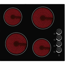 Cata UBCH60KCR - Black Ceramic Hob - 4 Zones - Side Controls