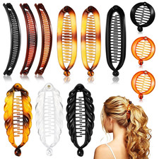 12 Pcs Banana Clips Hair Clips for Women Classic Clincher Double Combs Large Fis