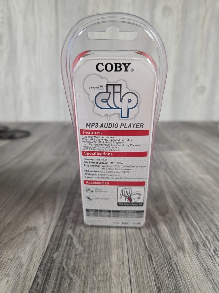 NEW SEALED Coby Clip 1GB mp3 Digital Audio Player, holds up to 500 songs, Blue - Image 3 of 4