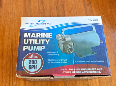 #ad Pacific Hydrostar Marine Utility Pump 200 GPH stainless steel 09676 $45.00