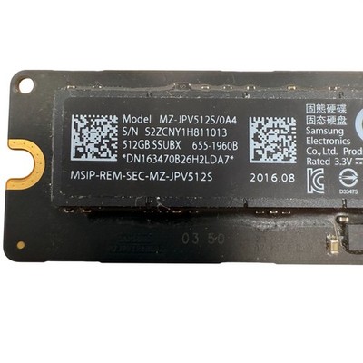 Samsung 512GB Tested PCIe NVMe M.2 SSD MZ-JPV512S/0A4 Apple