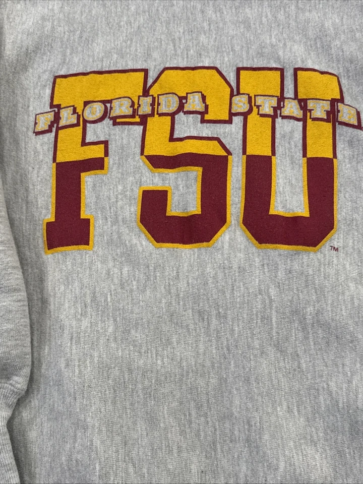 VTG 90’s Champion Florida State University Seminoles Reverse Weave Sweatshirt M - Image 3 of 4