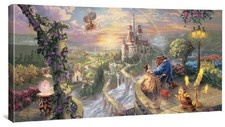 Thomas Kinkade Beauty and the Beast Falling in Love Disney O/E Wrapped CVS 31x16