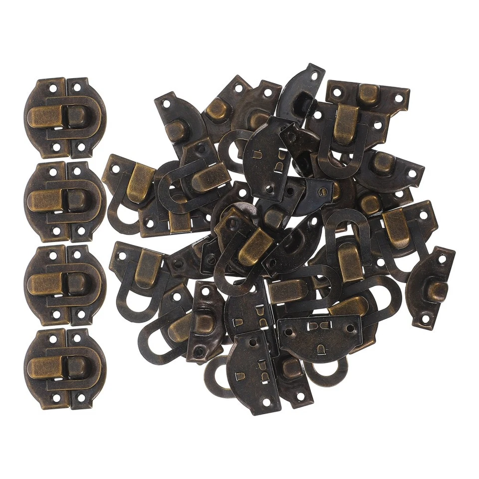 20 Pcs Petit Fermoir Boite Loquets Pour Caisses En Bois D'armoire Vintage - Photo 1/4