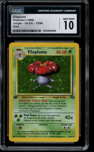 Vileplume (1st Edition) graded CGC 10 for sale on eBay