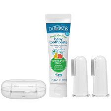 100 Silicone Baby Finger Toothbrush and Toothpaste Set, 2-Pack Toothbrush with