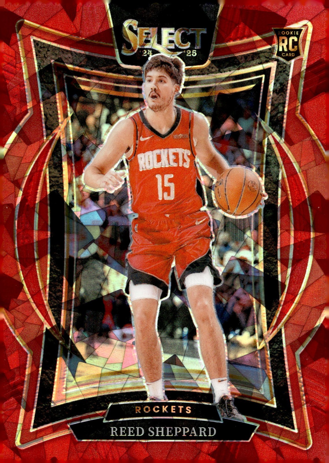 2024-25 Select Concourese Red Cracked Ice #68 Reed Sheppard Rc
