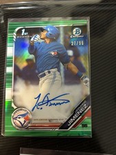 2019 Bowman Chrome Prospects Auto Leonardo Jimenez Green /99 +Base Auto! Marlins