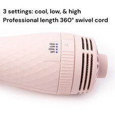 L'ange Hair Le Volume 2-in-1 Titanium Brush Dryer, 75mm Oval Barrel, Blush
