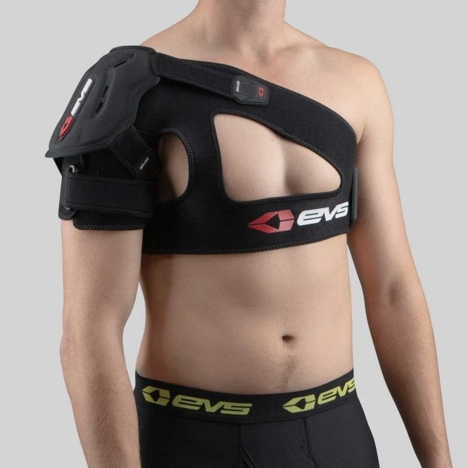 EVS Adult MX/MTB Shoulder Brace Support - SB04 w/Protection Guard - Black - Image 2 of 4