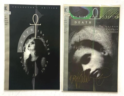 Death High Cost of Living #1 Signed Chris Bachalo+COA & Platinum Ed Lot of 2 NM