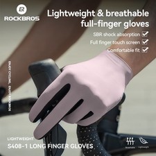 ROCKBROS Full Finger Cycling Gloves w/ Padding Anti-Slip Touchscreen Breathable
