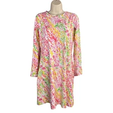 IBKUL Dress Medium Leopard Floral Print UPF Rash Guard Travel Golf Performance