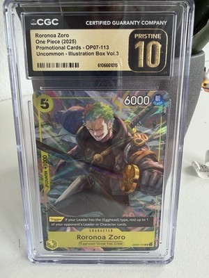 CGC Pristine 10 One Piece Roronoa Zoro Foil Promo  (2025)