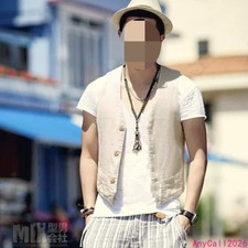 Men New Summer Sleeveless Casual Waistcoat Vest Loose Daily Outerwear Tops