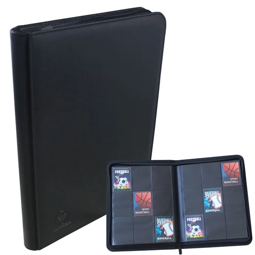 WINTRA 360-Pocket Black Trading Card Binder - 9-Pocket Side Loading