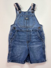 Oshkosh B'Gosh Sz 3T Toddler Boys Vestbak Shortalls Red White Blue Suspender