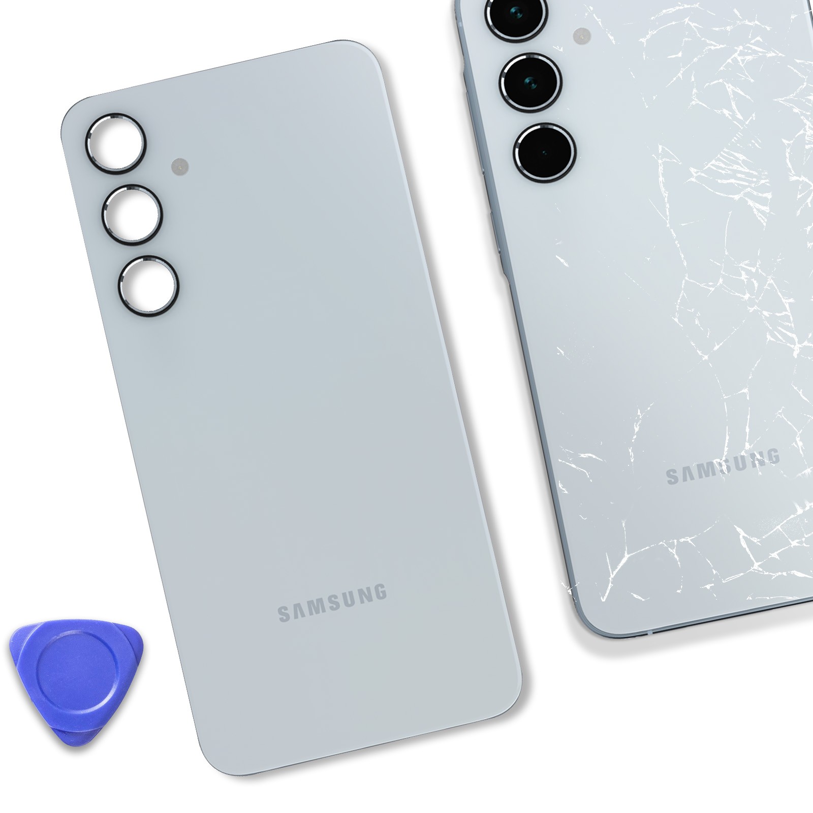Face arrière Samsung Galaxy A55 compatible bleu Clappio - 4