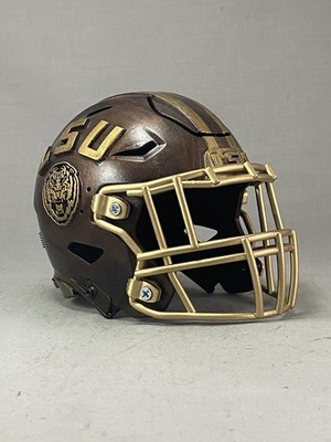 Custom LSU Tigers Riddell Speedflex Mini Football Helmet Embossed Bronze Gold
