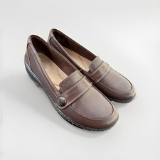 Clarks Women Collection Slip-On Ultimate Comfort Loafers Cora Daisy Brown Sz 7