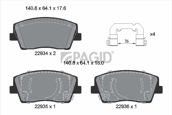 Pagid Bremsbelagsatz BremsklöTze FüR KIA Stinger CK Genesis G70 IK-image