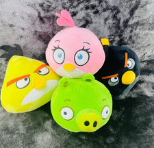 Angry Bird Plush Chuck Stella Bomb Green Pig LOT of 4 EUC