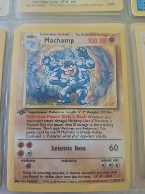 Pokémon TCG Machamp Base Set 8/102 Holo 1. Edition Holo Rare