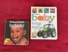 Set of 2 Baby's Illustrated Colorful Books - Splash! & Happy Baby Things that Go