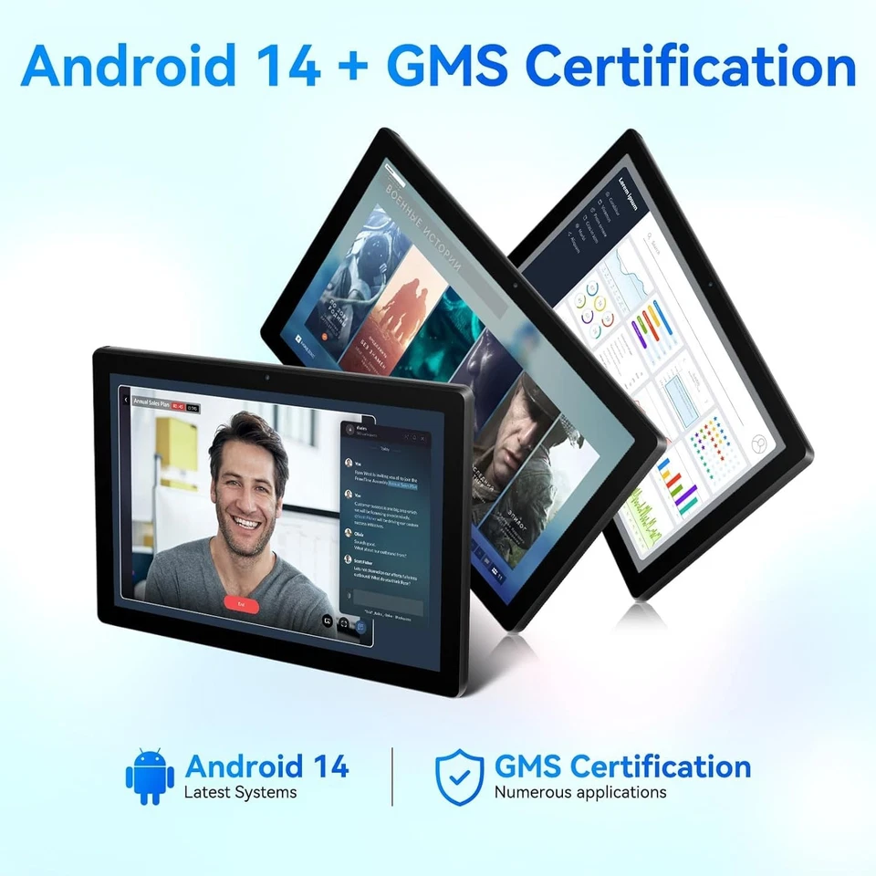 10 Zoll Tablet Android 14, 8 GB + 64 GB TF 1 TB 5MP + 8MP Kamera 5000 mAh - Bild 2 von 4