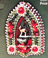 LeeWards "Woodland Fantasy" Beaded Xmas Orn. Kit Gothic Arch Deer NOS 16-10039