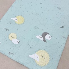 Handmade Sleeping Moon Embroidered Hand Stitch Baby/Toddler Cotton Crib Quilt