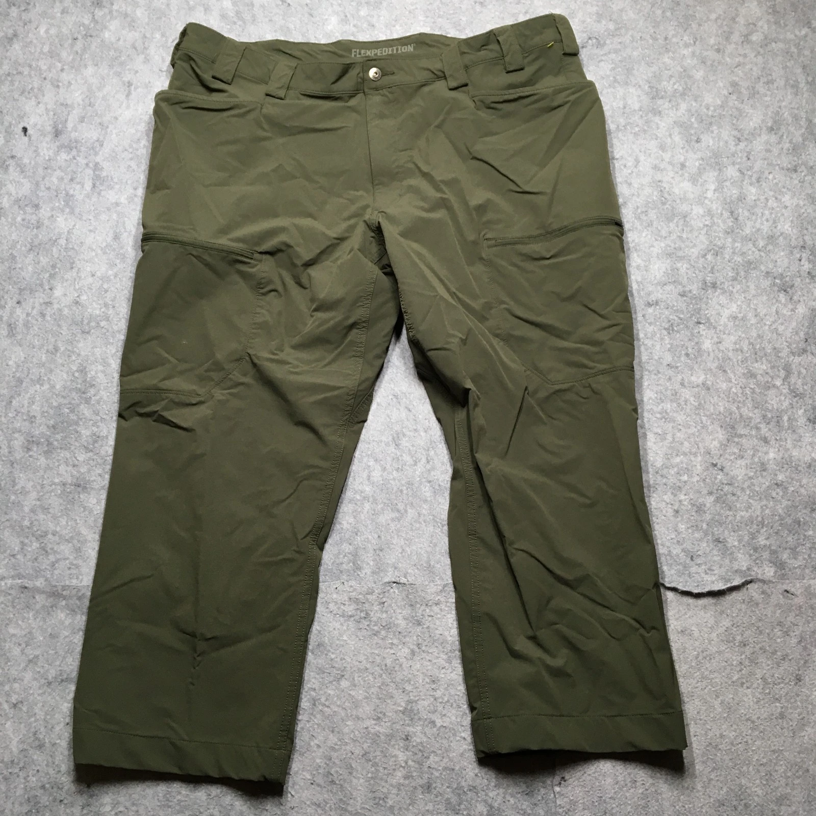 Duluth Trading Flexpedition Pants Mens 44x26 Green Flex Cargo Nylon Performance
