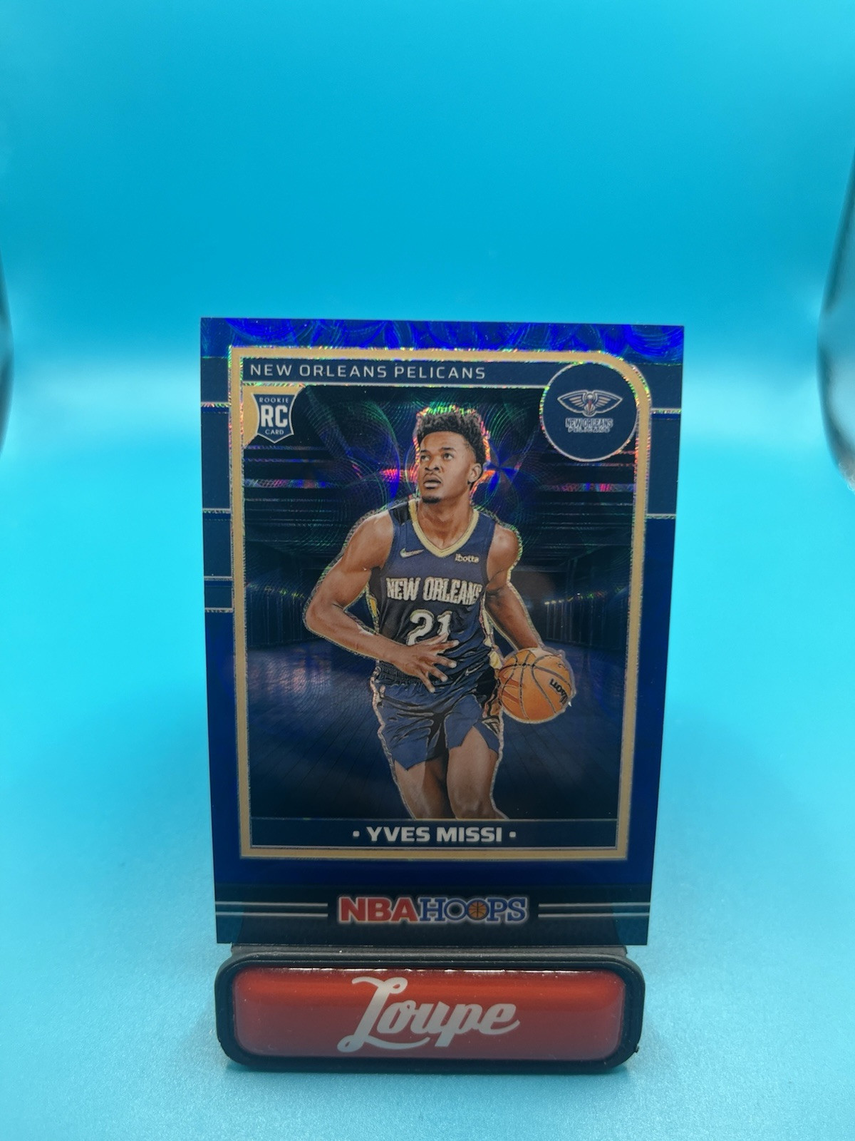 Yves Missi 2024-25 NBA Hoops Blue Scope Prizm RC 50/99 #251 New Orleans Pelicans