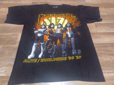 Vintage 90's 1996 KISS Alive Worldwide I Was There St. Petersberg T-Shirt Large