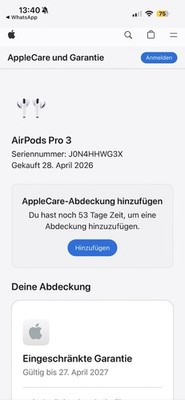 Apple Air Pods Pro 3.Generation USB-C MFHP4ZM/A Neu kratzerfrei 