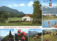 Kranzegg Haus Welte Gruentenbahn Schwimmbad Alphornblaeser Alpenrosenbluete 