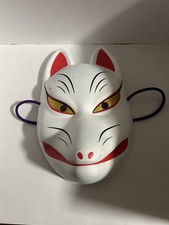 Japanese Kitsune Fox Mask White Red Festival Japan Kyoto Souvenir-Vintage Style