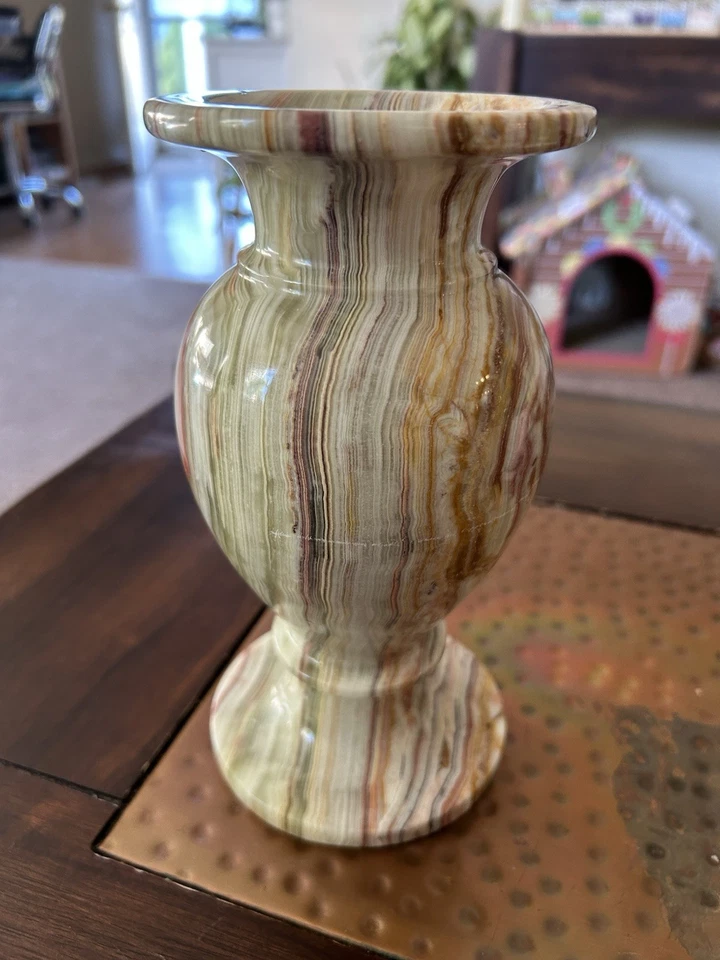 Jarrón Onxy verde/blanco Foto 4 de 4