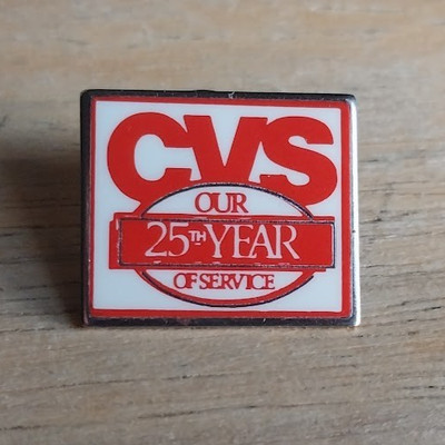 CVS Drug Store Logo Pin 25th Year Company Employee Store Service Promotional
