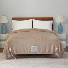 Berkshire Life Heated Throw Grey And Tan "50" x "60"