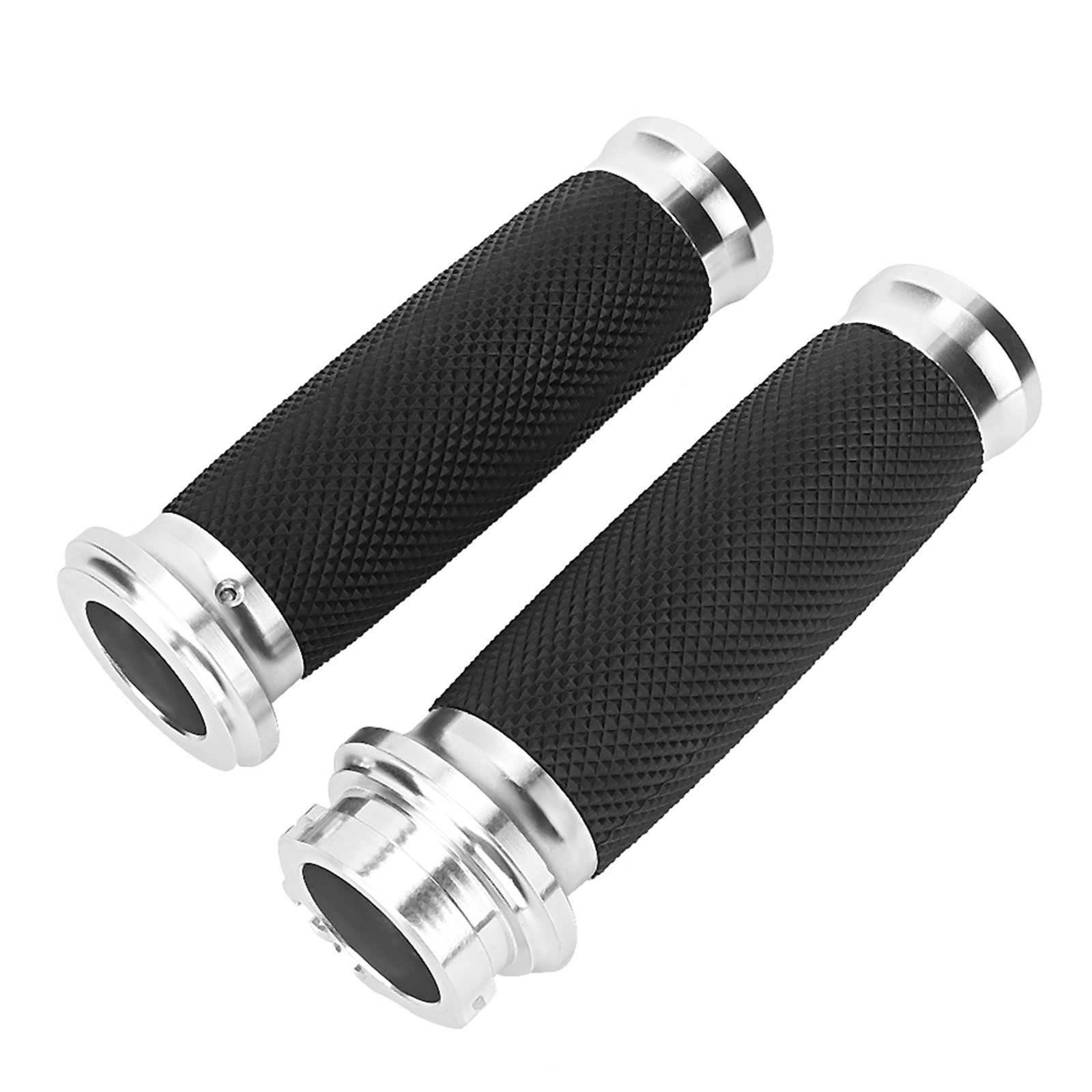 1Pair Universal Motorcycle 25mm Handgrip Aluminum+Rubber Anti Slip Handlebar BAJ