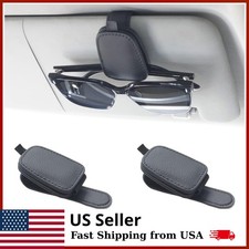 2 PCS Sunglass Holder for Car Magnetic Leather Sunglasses Holder and Ticket Card