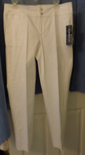 Chaps Slimming Fit White Stretchy Pants Slacks 10P NWT