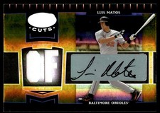 2004 Leaf Certified Cuts Marble Signature Material Gold Position Luis Matos Auto