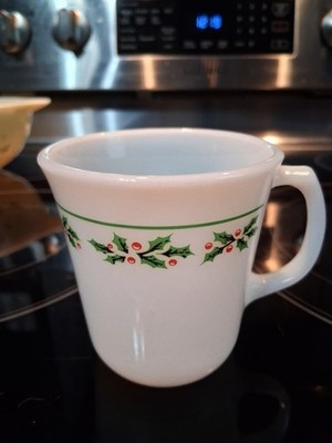 Vintage Holly Days Mug Marked Corning
