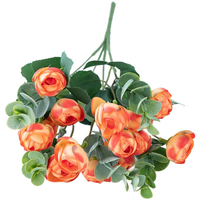 Eucalyptus Rose Camellia Artificial Bouquet for Wedding Party Decor 30cm