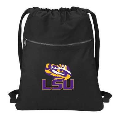 Broad Bay LSU Tigers Drawstring Backpack Cinch Bag RICH One Size, Black 