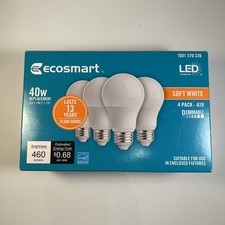 Ecosmart 40W SoftWhite 4 Pack -A19 LED Bulbs NIB